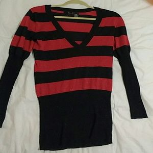 Red and black striped sparkly shirt/dress